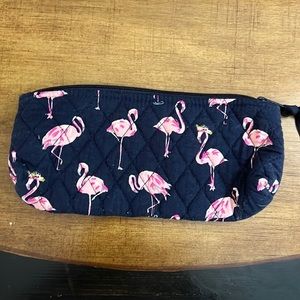 Vera Bradley fiesta flamingo print pencil pouch/make up bag.